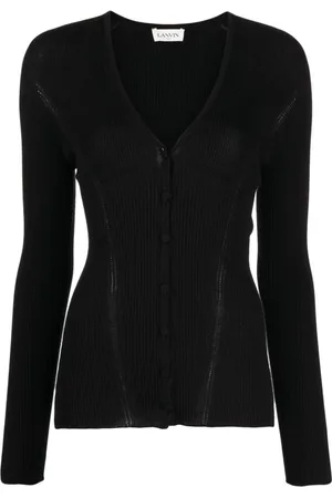 Lanvin Ribbet cardigan med V-hals