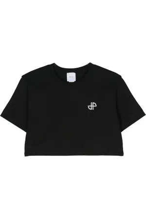 Patou Cropped T-shirt med logoudsmykning