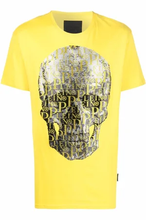 Philipp Plein T-shirt med perledekoreret dødningehoved-logo