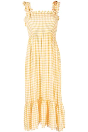 Ephemera Gingham-ternet kjole med sløjfe-detalje