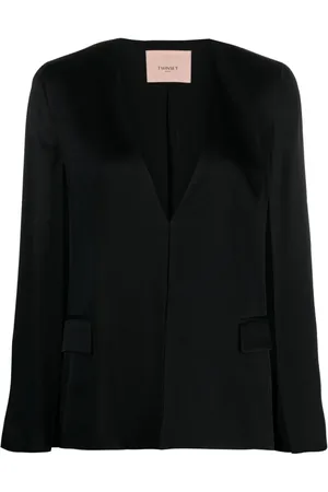 Twin-Set Blazer med indgraveret logo og sideslids