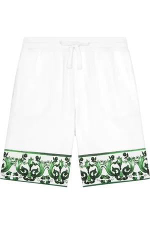 Dolce & Gabbana Shorts med snoretræk og Majolica-tryk