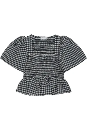 Ganni Bluse med ternet tryk
