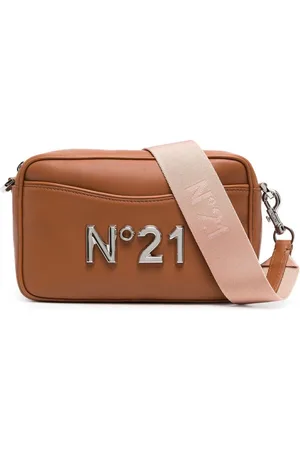 Nº21 Crossbody-taske i læder med logoplade