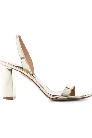 Aquazzura Metalliske 85mm So Nude lædersandaler