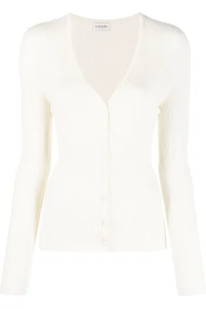 Lanvin Ribbet cardigan med V-hals