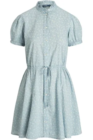 Ralph Lauren Kjole i poplin med blomstertryk