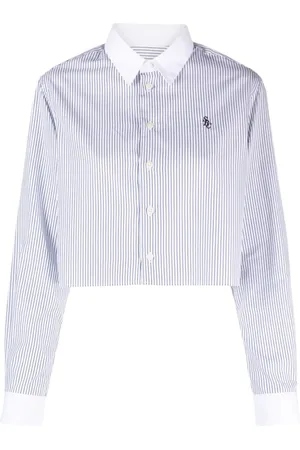 Sporty & Rich Stribet cropped skjorte