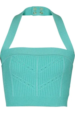 Balmain Cropped top i strik med halterneck
