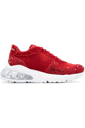 Philipp Plein Low-top sneakers i velour med nitter