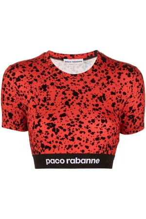 Paco rabanne Cropped top i jersey med malingssprøjt