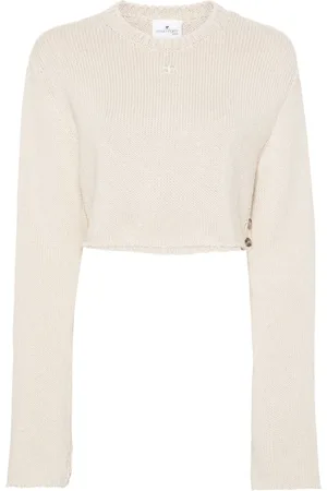 Courrèges Cropped trøje med broderet logo