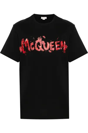 Alexander McQueen T-shirt med graffiti-logotryk