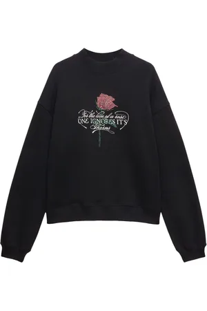 Msgm Sweatshirt med rhinsten og slogan-tryk