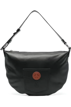 Moschino Skuldertaske i læder med logo-applikation