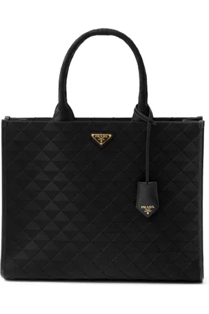 Prada Stor tote-taske med trekantet logo