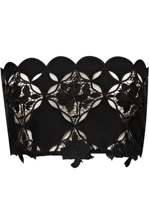 Oscar de la Renta Gardenia guipure bandeau med huldetalje