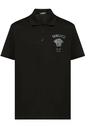 VERSACE Polotrøje i bomuld med Medusa-broderi