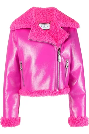 Philipp Plein Bikerjakke med imiteret lammeskindsdetalje