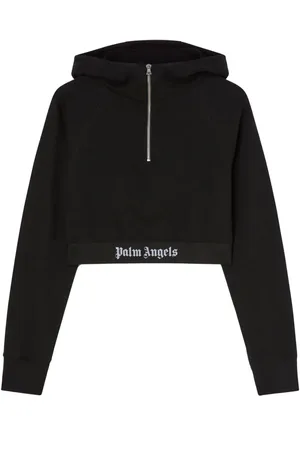 Palm Angels Cropped sweatshirt i bomuld med logotryk