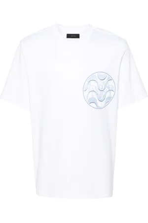 AMIRI T-shirt i bomuld med forskudt lukning