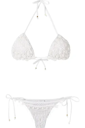 AMIR SLAMA Bikini med perlebroderi