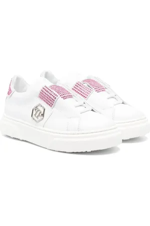 Philipp Plein Sneakers i læder med krystaludsmykning