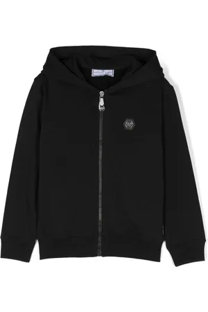 Philipp Plein Hættetrøje med lynlås og logomærke