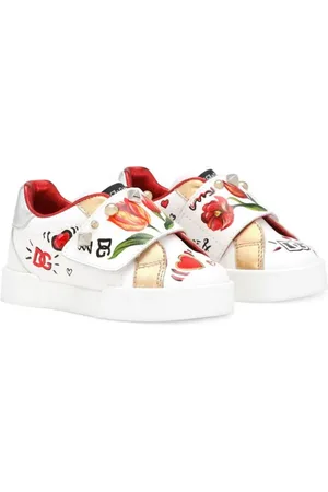 Dolce & Gabbana Lædersneakers med tryk