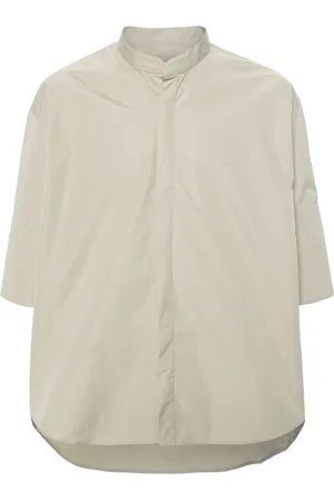 Ami Band-collar cotton shirt