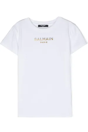Balmain T-shirt med logo-applikation