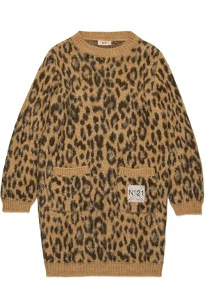 Nº21 Kjole med leopardtryk