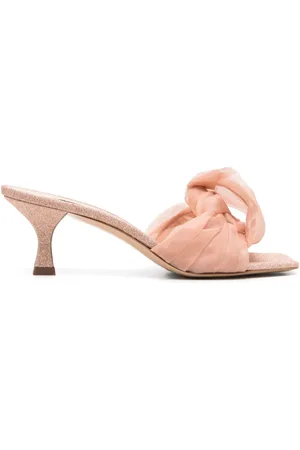 Casadei 70mm mules med knude og glimmer