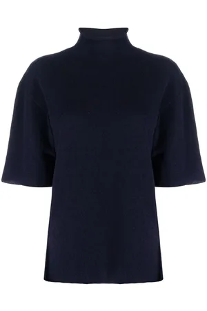 Jil Sander ærmeløs striktop med rullekrave