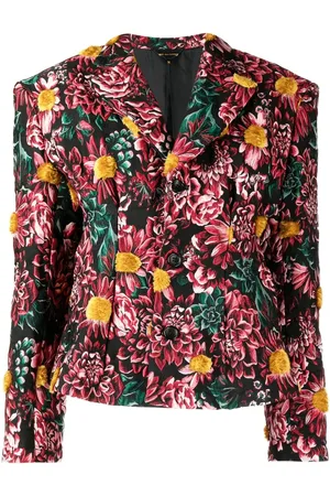 Comme des Garçons Blomstret enkeltradet blazer