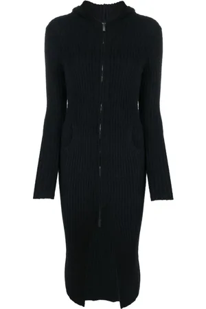 BLUMARINE Midi ribbet kjole med lynlås