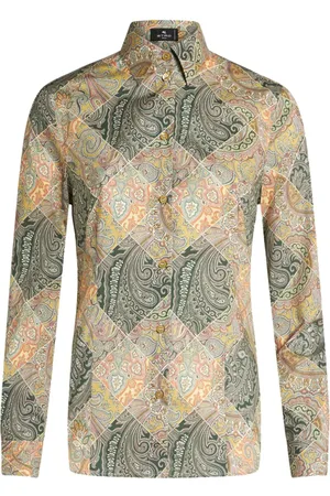Etro Skjorte i poplin med patchwork-tryk