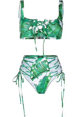 Noire Swimwear Jungle bikinitrusser med høj talje