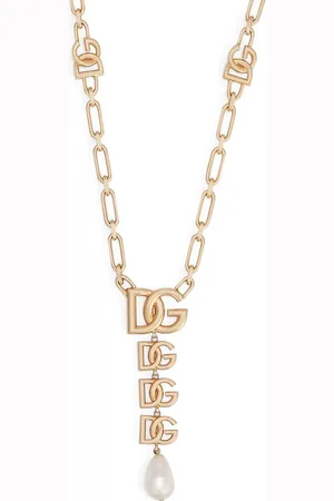 Dolce & Gabbana Perleudsmykket halskæde med DG-logo