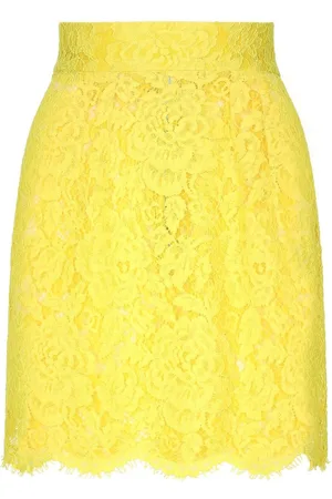 Dolce & Gabbana Kort nederdel med blomstertryk og blonder