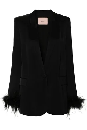 Twin-Set Blazer i satin med fjerkant