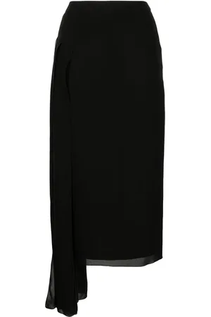 CHANEL Asymmetrisk mellemlang silkenederdel