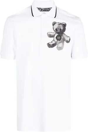 Philipp Plein Polotrøje med bamse og paisleytryk