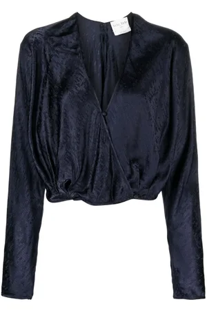 FORTE FORTE Langærmet bluse i mønstret jacquard