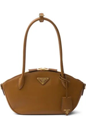 Prada Håndtaske med emalje og trekantet logo
