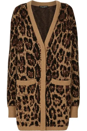 Dolce & Gabbana Cardigan med leopardtryk og V-hals