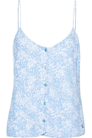 Calvin Klein Bluse i crepe de chine med blomstertryk