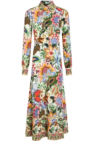 Etro Lang skjortekjole med blomstertryk
