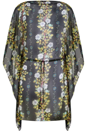 Etro Kort kaftan-kjole med blomstertryk