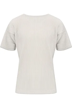 Issey Miyake Kortærmet T-shirt med plisseringer